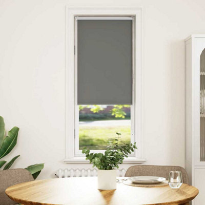 Berkfield Grey Roller Blind Blackout 45X175 Cm Fabric Width 40.7 Cm Polyester 40.7Cm