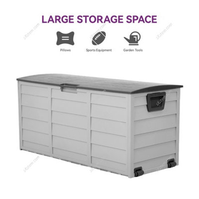112cm W Waterproof Lockable Outdoor Garden Storage Box With