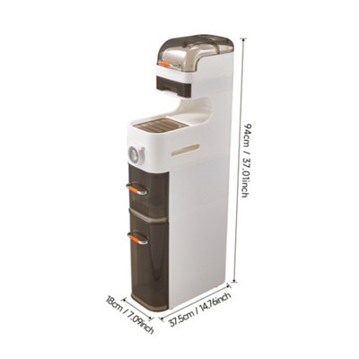 112cmH 6-Tier Multifunctional  Narrow Storage Organizer with Drawers and Wheels - 9