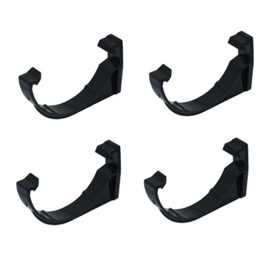 112mm Gutter Half Round Black Fascia Bracket Clips x 4 grb1