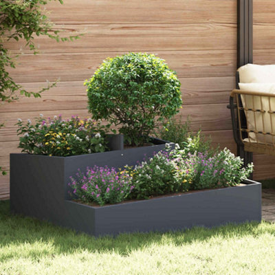 B&Q -  Garden Planter Anthracite 100 X 100 X 50 Cm Steel