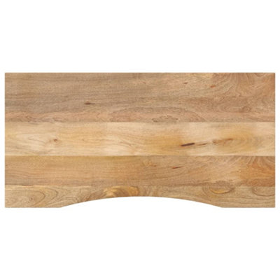 Berkfield Desk Top With Curve 120X50X2.5 Cm Solid Wood Rough Mango from B&Q