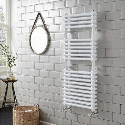 1140mm (H) x 500mm (W)   Vertical Bathroom Towel Radiator -  (Sailsbury - White)  - (1.1m x 0.5m)