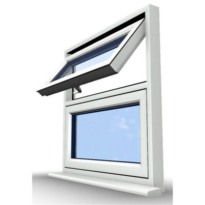 1145mm (W) x 1045mm (H) PVCu Flush Casement Window - 1 Top Opening Window - White Internal & External - 7