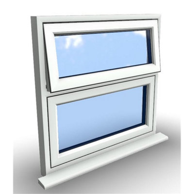 1145mm (W) x 1045mm (H) PVCu Flush Casement Window - 1 Top Opening Window - White Internal & External - 8