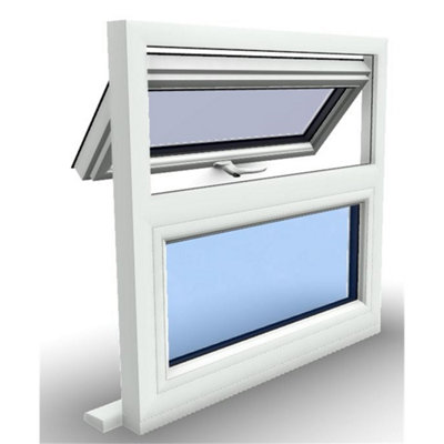 1145mm (W) x 1045mm (H) PVCu Flush Casement Window - 1 Top Opening Window - White Internal & External - 9
