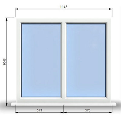 1145mm (W) x 1045mm (H) PVCu StormProof Casement Window - 2 Vertical ...
