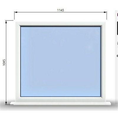1145mm (W) x 1045mm (H) PVCu StormProof Window - 1 Non Opening Window - Toughened Safety Glass - White
