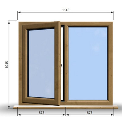 1145mm (W) x 1045mm (H) Wooden Stormproof Window - 1/2 Left Opening ...