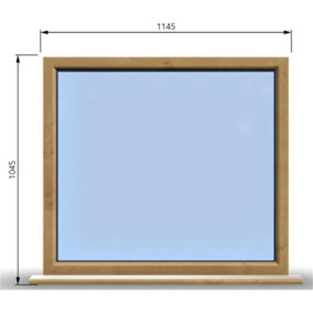 1145mm (W) x 1045mm (H) Wooden Stormproof Window - 1 Window (NON Opening) - Toughened Safety Glass