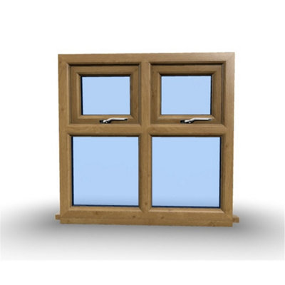 1145mm (W) x 1045mm (H) Wooden Stormproof Window - 2 Top Opening Windows -Toughened Safety Glass - 9