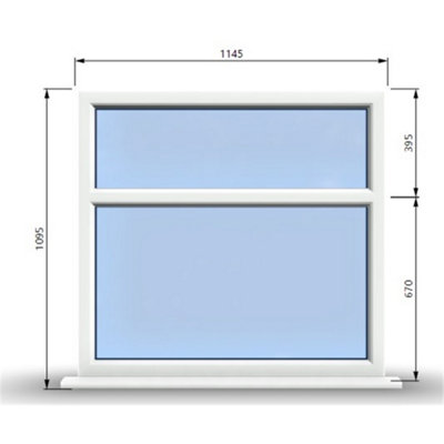 1145mm (W) x 1095mm (H) PVCu StormProof Casement Window - 2 Horizontal ...