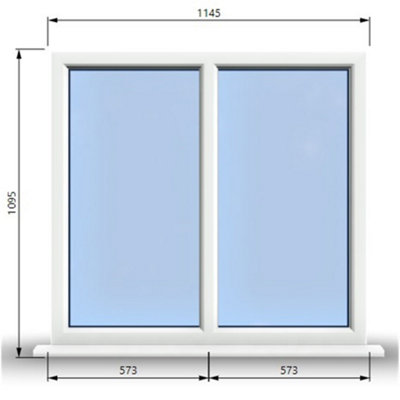 1145mm (W) x 1095mm (H) PVCu StormProof Casement Window - 2 Vertical ...
