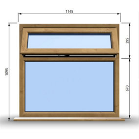 1145mm (W) x 1095mm (H) Wooden Stormproof Window - 1 Top Opening Window -Toughened Safety Glass