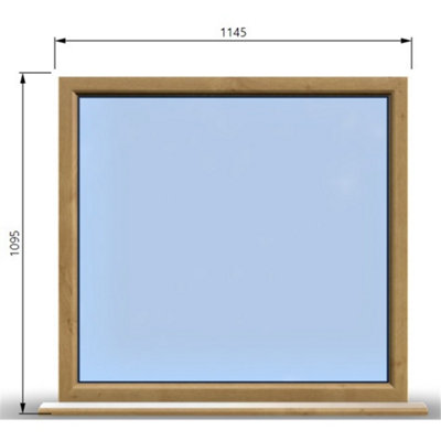 1145mm (W) x 1095mm (H) Wooden Stormproof Window - 1 Window (NON Opening) - Toughened Safety Glass