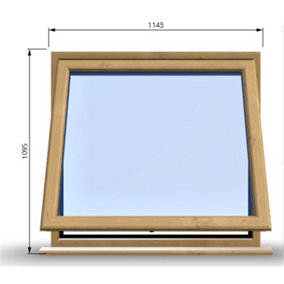 1145mm (W) x 1095mm (H) Wooden Stormproof Window - 1 Window (Opening) - Toughened Safety Glass