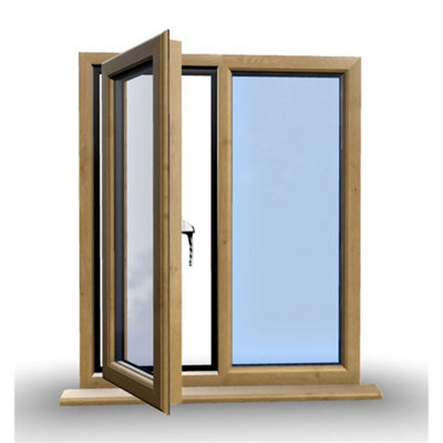 1145mm (W) x 1145mm (H) Wooden Stormproof Window - 1/2 Left Opening Window - Toughened Safety Glass