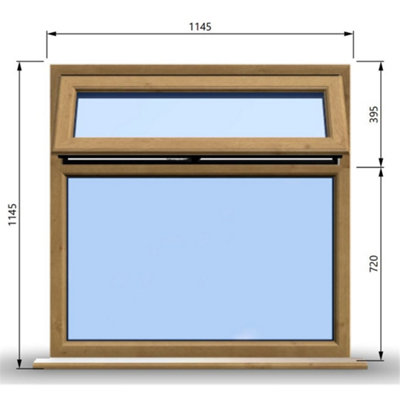 1145mm (W) x 1145mm (H) Wooden Stormproof Window - 1 Top Opening Window ...