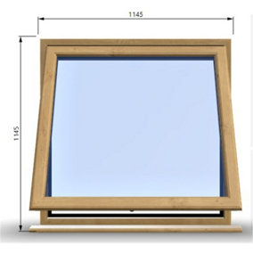 1145mm (W) x 1145mm (H) Wooden Stormproof Window - 1 Window (Opening) - Toughened Safety Glass