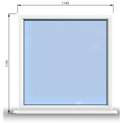 1145mm (W) x 1195mm (H) PVCu StormProof Window - 1 Non Opening Window - Toughened Safety Glass - White