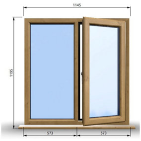 1145mm (W) x 1195mm (H) Wooden Stormproof Window - 1/2 Right Opening Window - Toughened Safety Glass
