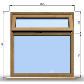 1145mm (W) x 1195mm (H) Wooden Stormproof Window - 1 Top Opening Window -Toughened Safety Glass