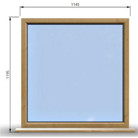 1145mm (W) x 1195mm (H) Wooden Stormproof Window - 1 Window (NON Opening) - Toughened Safety Glass