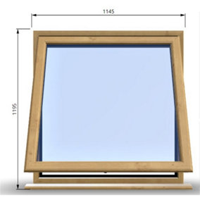 1145mm (W) x 1195mm (H) Wooden Stormproof Window - 1 Window (Opening) - Toughened Safety Glass