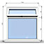 1145mm (W) x 1245mm (H) PVCu StormProof Casement Window - 1 Top Opening Window - 70mm Cill - Chrome Handles -  White