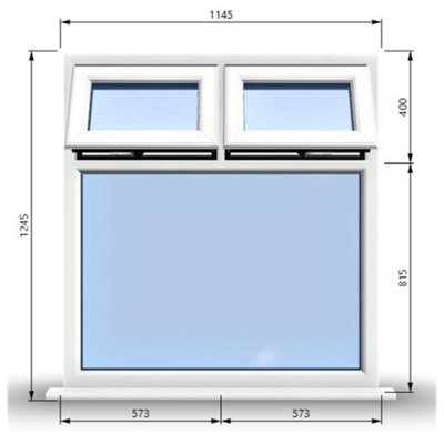 1145mm (W) x 1245mm (H) PVCu StormProof Casement Window - 2 Top Opening ...