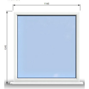 1145mm (W) x 1245mm (H) PVCu StormProof Window - 1 Non Opening Window - Toughened Safety Glass - White
