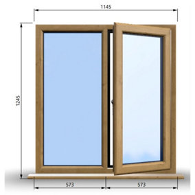 1145mm (W) x 1245mm (H) Wooden Stormproof Window - 1/2 Right Opening Window - Toughened Safety Glass