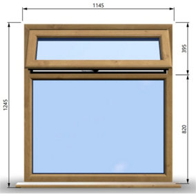 1145mm (W) x 1245mm (H) Wooden Stormproof Window - 1 Top Opening Window -Toughened Safety Glass