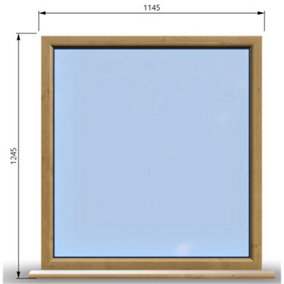 1145mm (W) x 1245mm (H) Wooden Stormproof Window - 1 Window (NON Opening) - Toughened Safety Glass