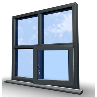 1145mm (W) x 895mm (H) Aluminium Flush Casement Window - 1 Bottom Opening Window (Right) - Anthracite Internal & External - 7