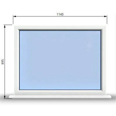 1145mm (W) x 895mm (H) PVCu StormProof Window - 1 Non Opening Window - Toughened Safety Glass - White
