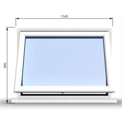 1145mm (W) x 895mm (H) PVCu StormProof Window - 1 Opening Window- 70mm Cill - Chrome Handles - Toughened Safety Glass - White