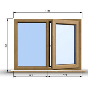 1145mm (W) x 895mm (H) Wooden Stormproof Window - 1/2 Right Opening Window - Toughened Safety Glass