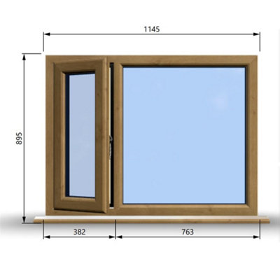 1145mm (W) x 895mm (H) Wooden Stormproof Window - 1/3 Left Opening ...