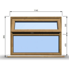 1145mm (W) x 895mm (H) Wooden Stormproof Window - 1 Top Opening Window -Toughened Safety Glass