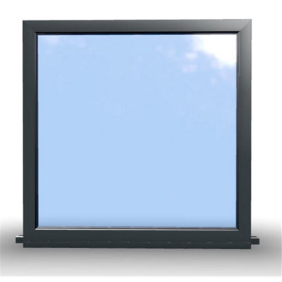 1145mm (W) x 945mm (H) Aluminium Flush Casement Window - 1 Non Opening Window - Anthracite Internal & External - 9