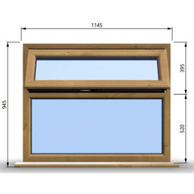 1145mm (W) x 945mm (H) Wooden Stormproof Window - 1 Top Opening Window -Toughened Safety Glass