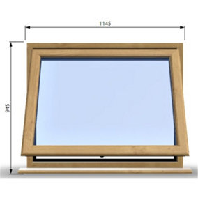 1145mm (W) x 945mm (H) Wooden Stormproof Window - 1 Window (Opening) - Toughened Safety Glass