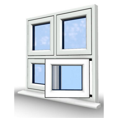 1145mm (W) x 995mm (H) PVCu Flush Casement Window - 1 Bottom Opening ...