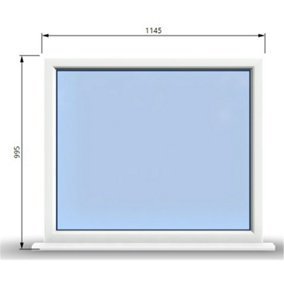 1145mm (W) x 995mm (H) PVCu StormProof Window - 1 Non Opening Window - Toughened Safety Glass - White