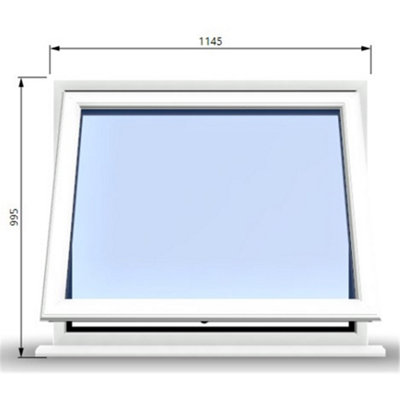 1145mm (W) x 995mm (H) PVCu StormProof Window - 1 Opening Window- 70mm Cill - Chrome Handles - Toughened Safety Glass - White