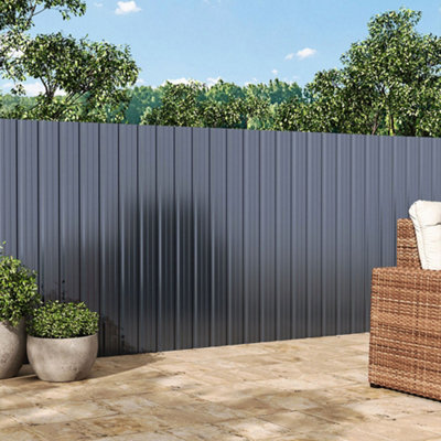 115cm L Steel Roofing Panels Metal Siding Panels with Steel Screws for Pergola, Gazebo, Shed, Outdoor Storage