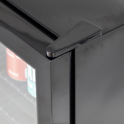 115L Under Counter Wine Drinks Fridge Cooler Glass Front LED Backlit BLACK - 6