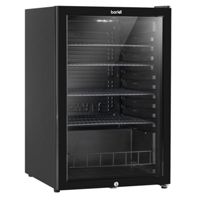 115L Under Counter Wine Drinks Fridge Cooler Glass Front LED Backlit BLACK - 7