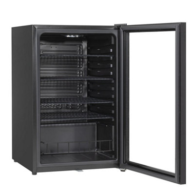 115L Under Counter Wine Drinks Fridge Cooler Glass Front LED Backlit BLACK - 8